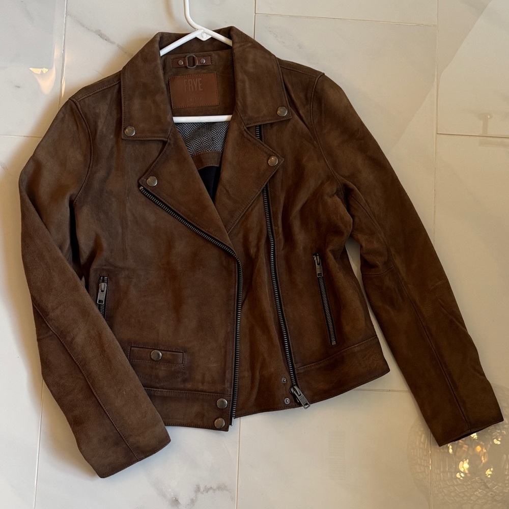 Frye Women's Dark Brown Leather Jacket Small